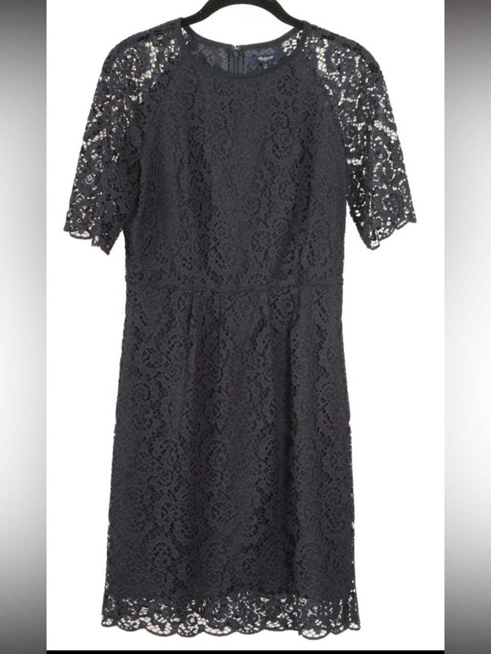 Madewell Dress Women’s 2 Navy Blue A Line Lace Lined Half Sleeve